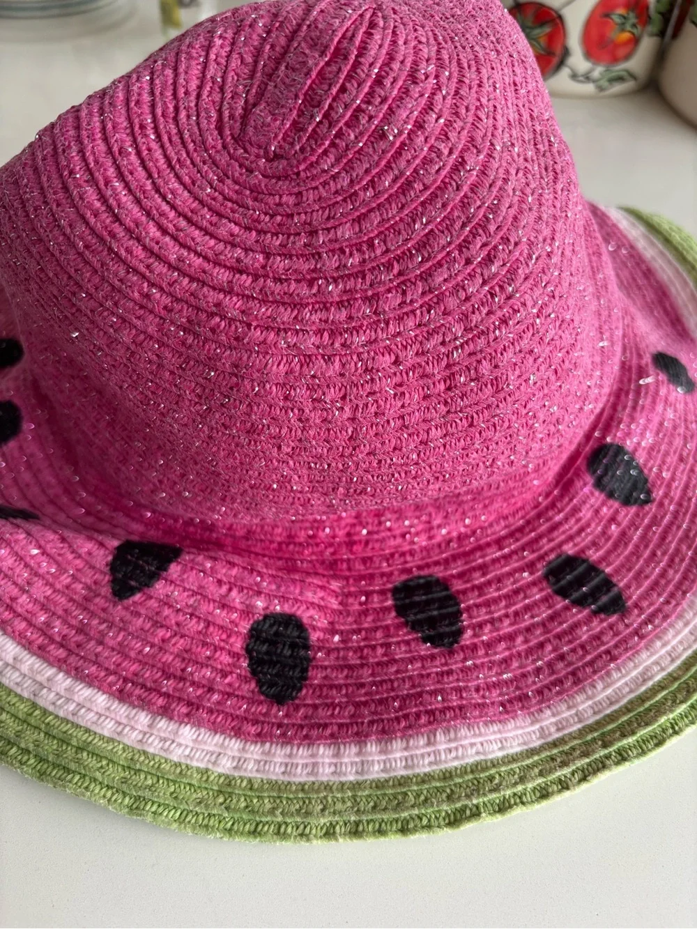 Kids Watermelon Sun Hat - Pink & Green